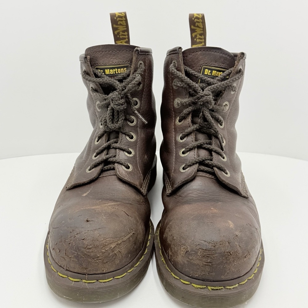 Dr Martens AirWair Steel Toe Work Boots Mens 11 Brown Leather Slip Resistant EH